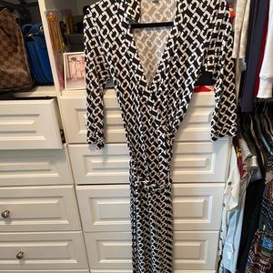 DVF long chain wrap dress